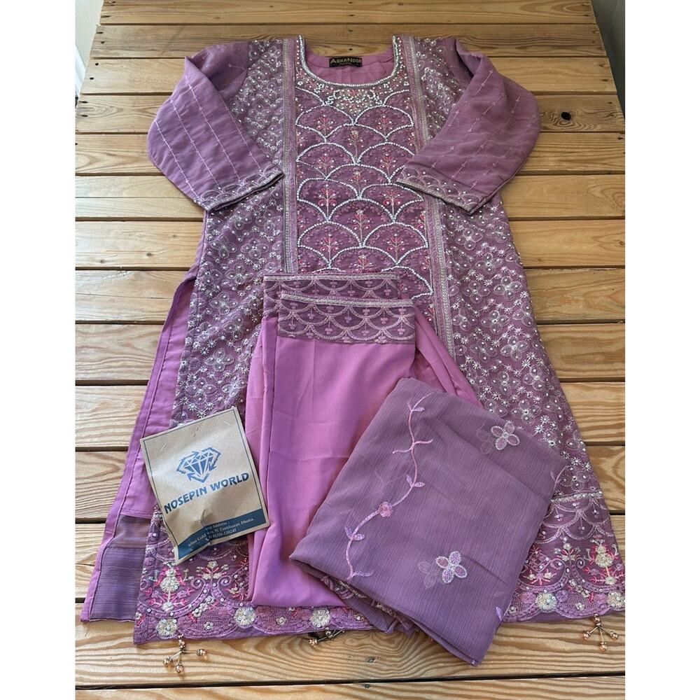 NEW Aghanoor Kurti Set Size Large Women’s Purple